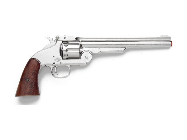 Thumbnail: Denix 1869 .45 Cal. Schofield Non Firing Revolver in Nickel Finish