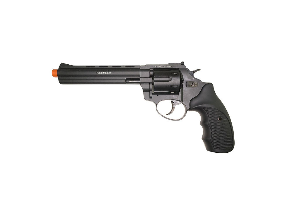 ZORAKI R1 6-Inch Barrel Front Firing Blank Revolver, Black