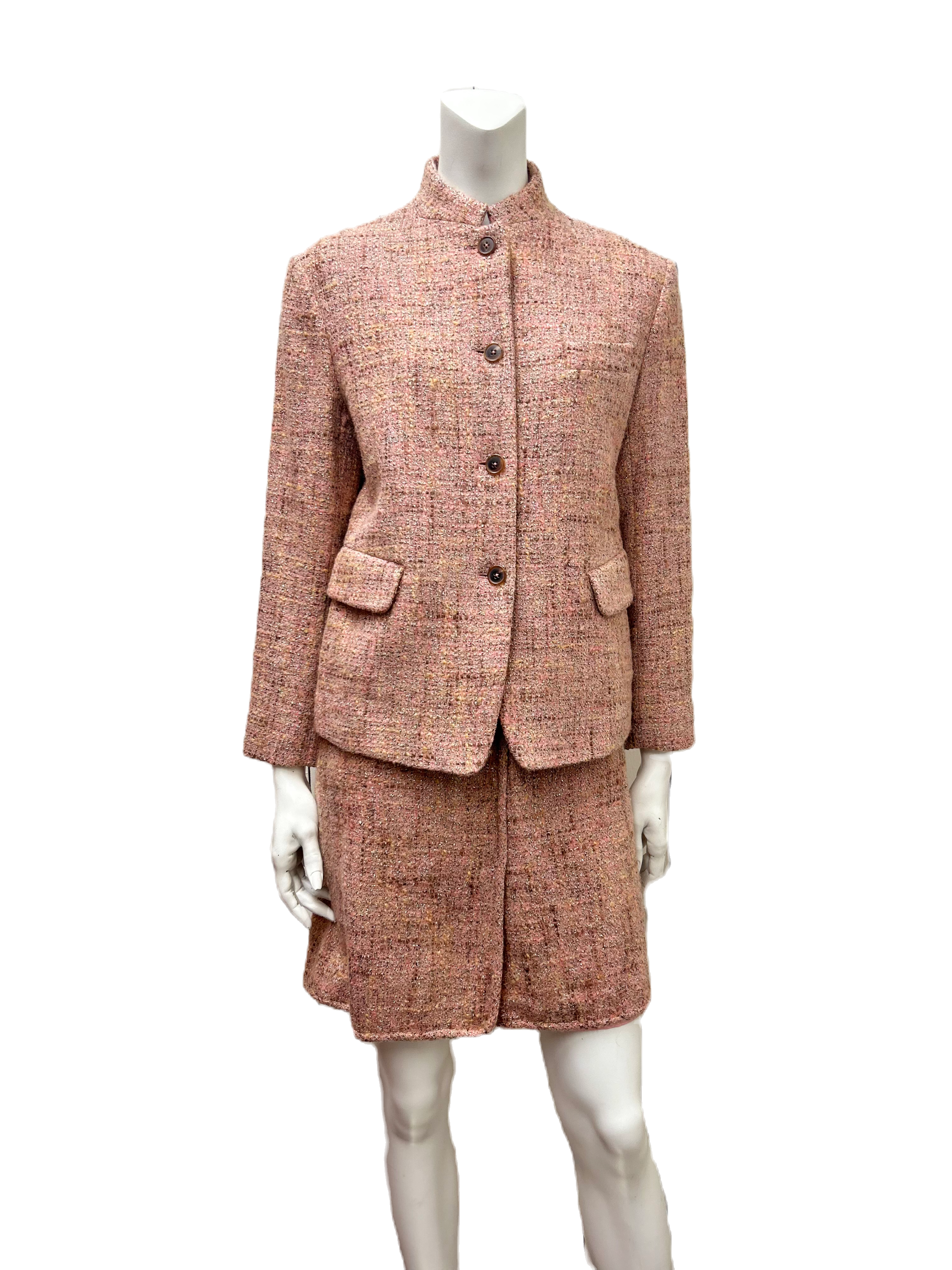 Jil Sander Pink Tweed Skirt Set