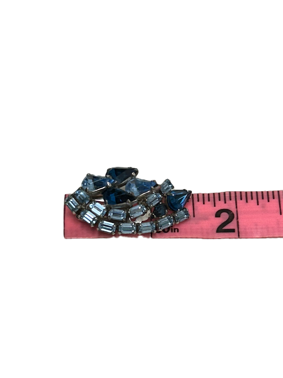 Thumbnail: Sherman Blue Rhinestone Clip On Earrings