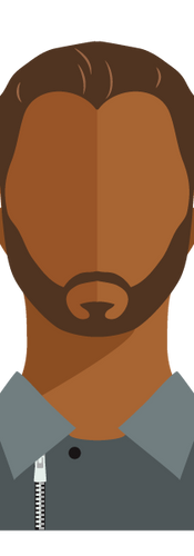Avatar of dark skinned male with brown hair and beard