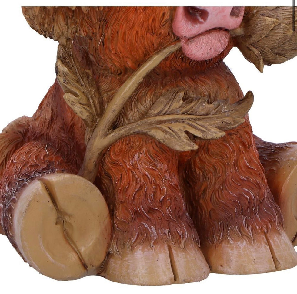 Thumbnail: Highland Cow with Thistle Figurine 10.5cm