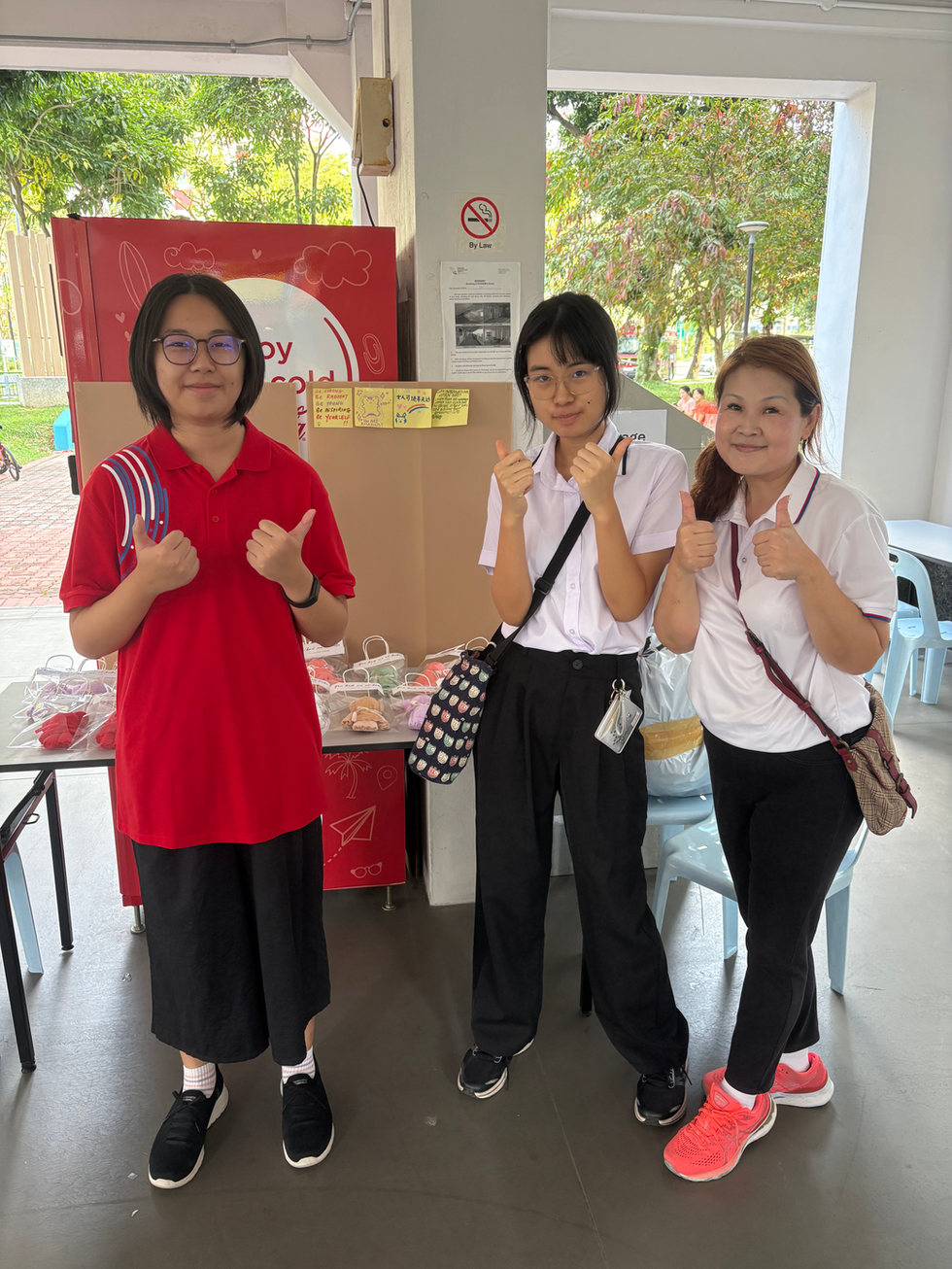 I also distributed small towels to residents who participated in the booth activity