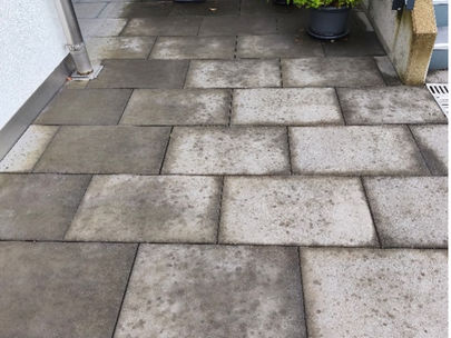 Terrassenböden vor der Reinigung