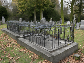 Mortsafe Metallkäfige auf alten Gräbern