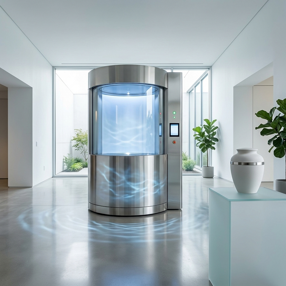 Futuristische Einrichtung zur Aquamation