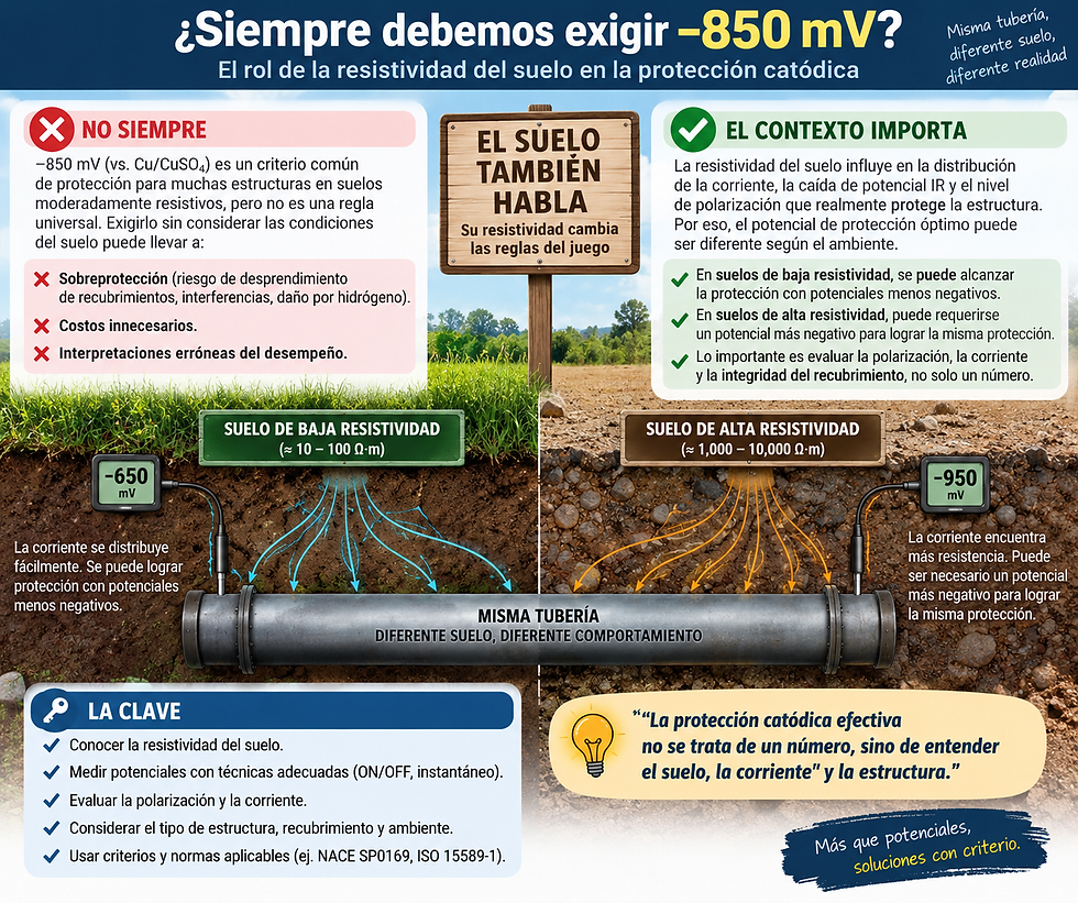 El rol de la resistividad del suelo en la protección catódica