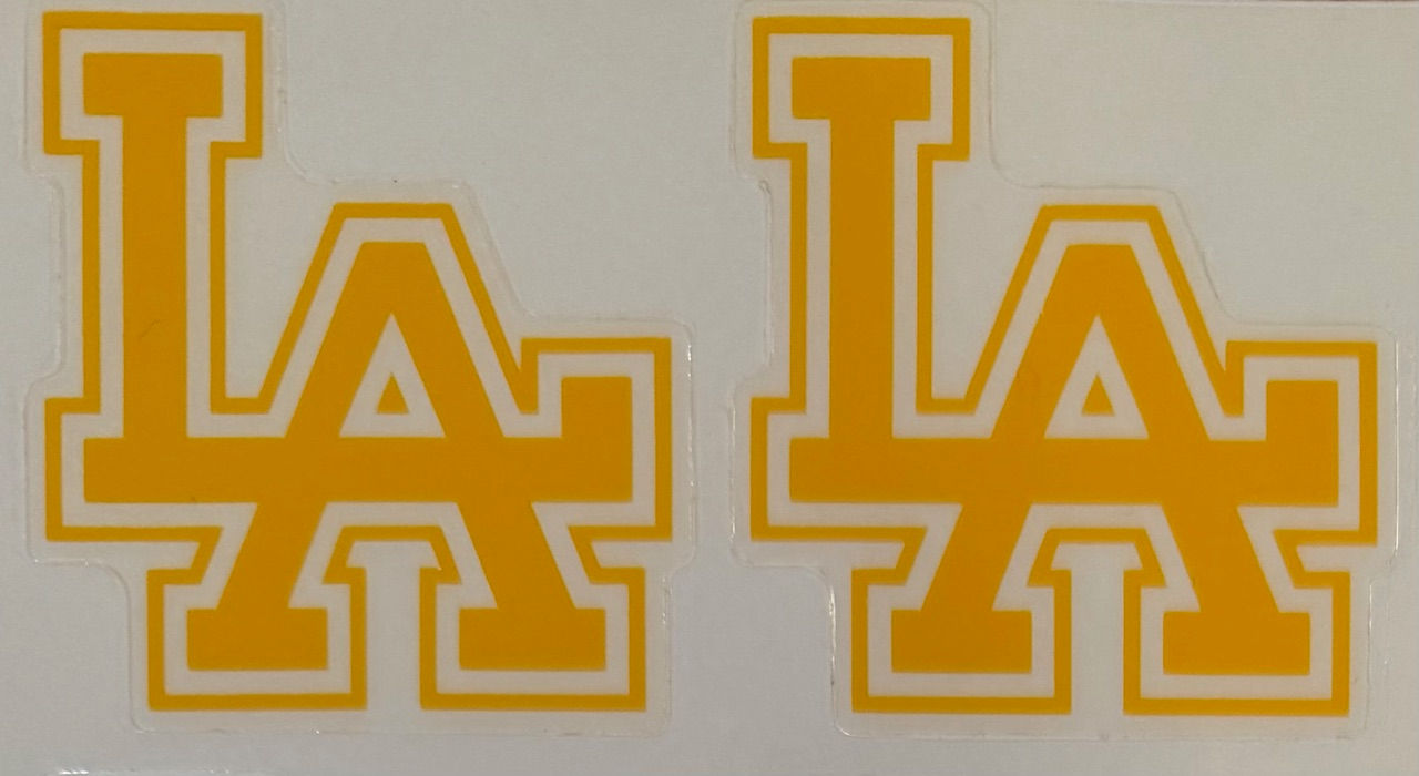 LA Athletic Gold Mini Helmet Decal Set