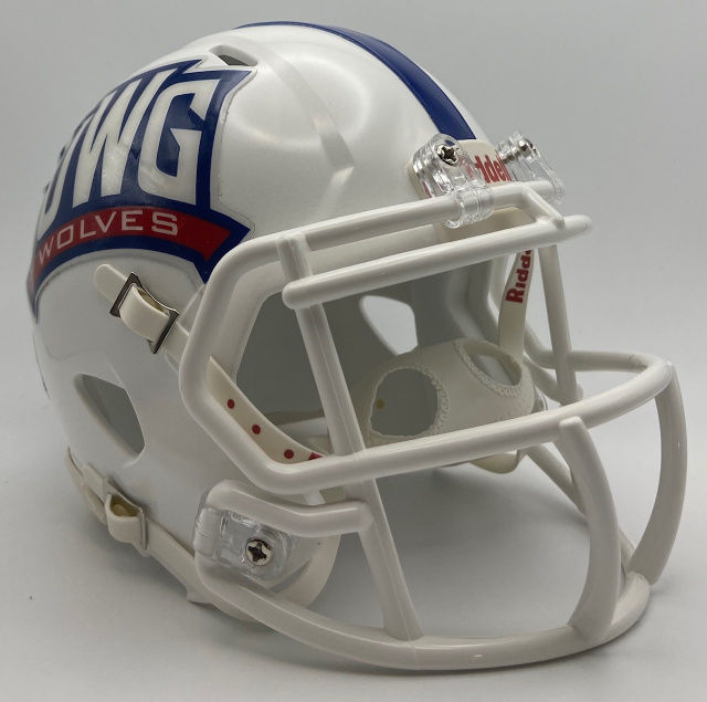 West Georgia Wolves 2018 with royal stripe Riddell Speed mini Helmet