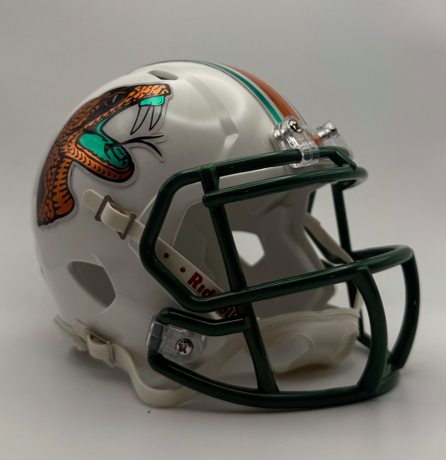 Florida A&M Rattlers 2024 Riddell Speed Mini Helmet With Chrome Decals