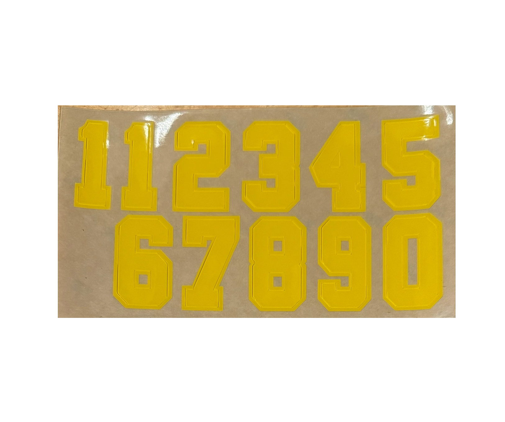 1.5" tall Algonac Muskrats HS (MI) Style Yellow - Left and Right Side Player #