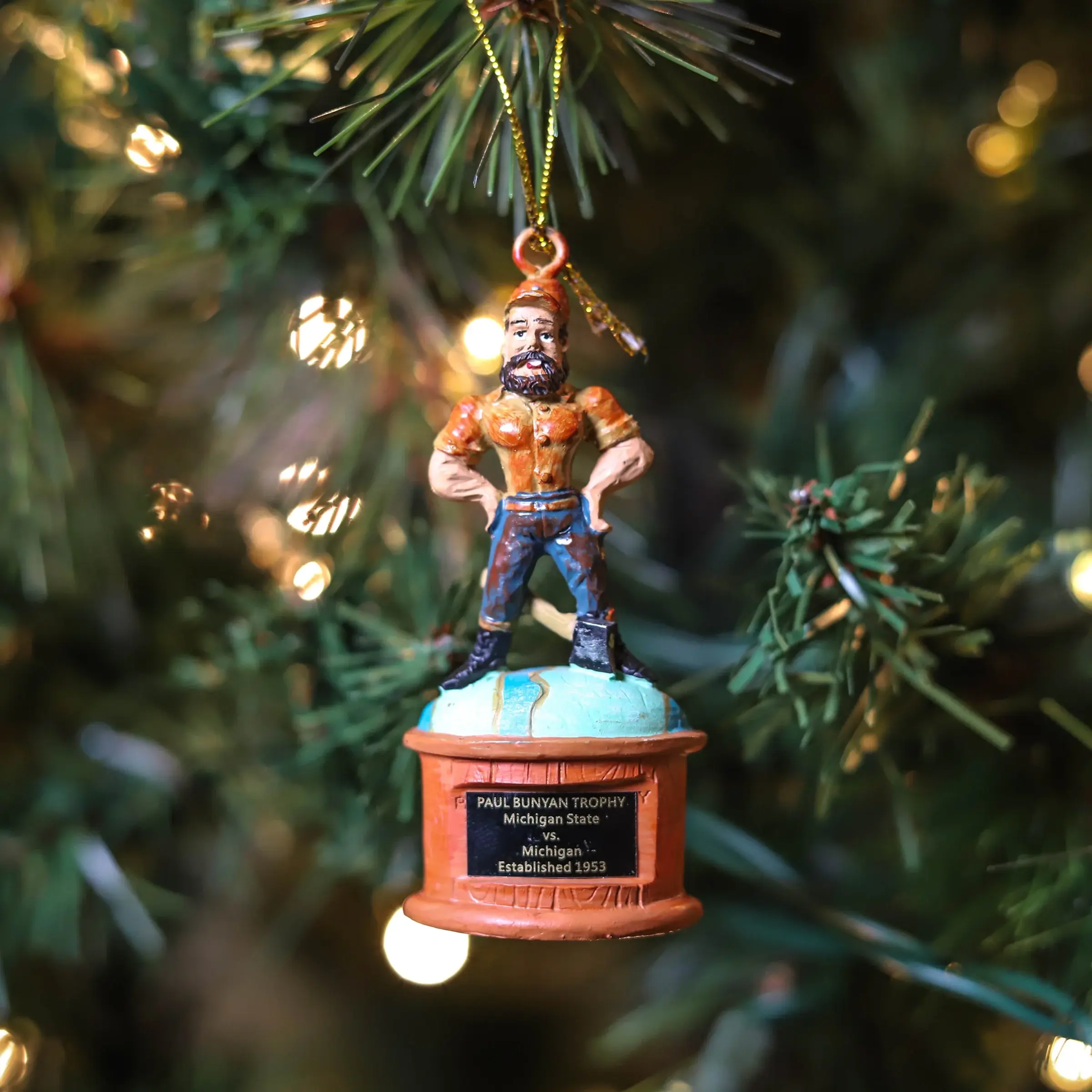 Oranment size Paul Bunyan trophy 3" Tall