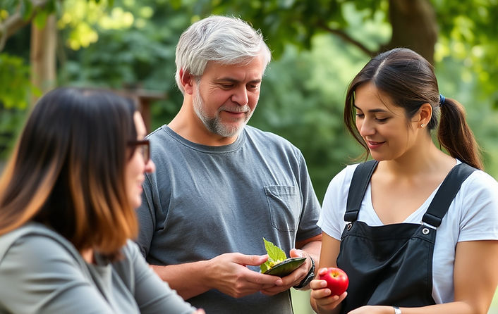 Group of people discussing their health