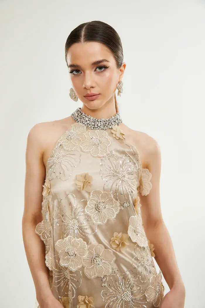 Thumbnail: LIANE EMBELLISHED FLORAL MINI DRESS