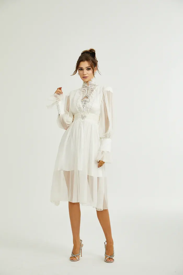 Thumbnail: MIRAGE LACE-DETAIL EMBELLISHED DRESS