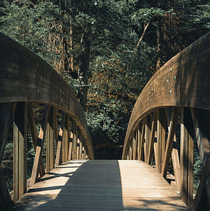Pont en bois invitant à avancer vers une nouvelle étape de vie, symbole des transitions de vie accompagnées à Limours.