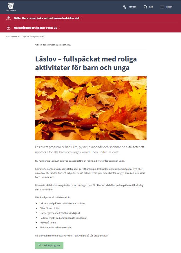 Information om Läslovet