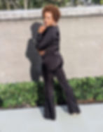 Black Silky Long Sleeve Top and Pants Ensemble Sexy