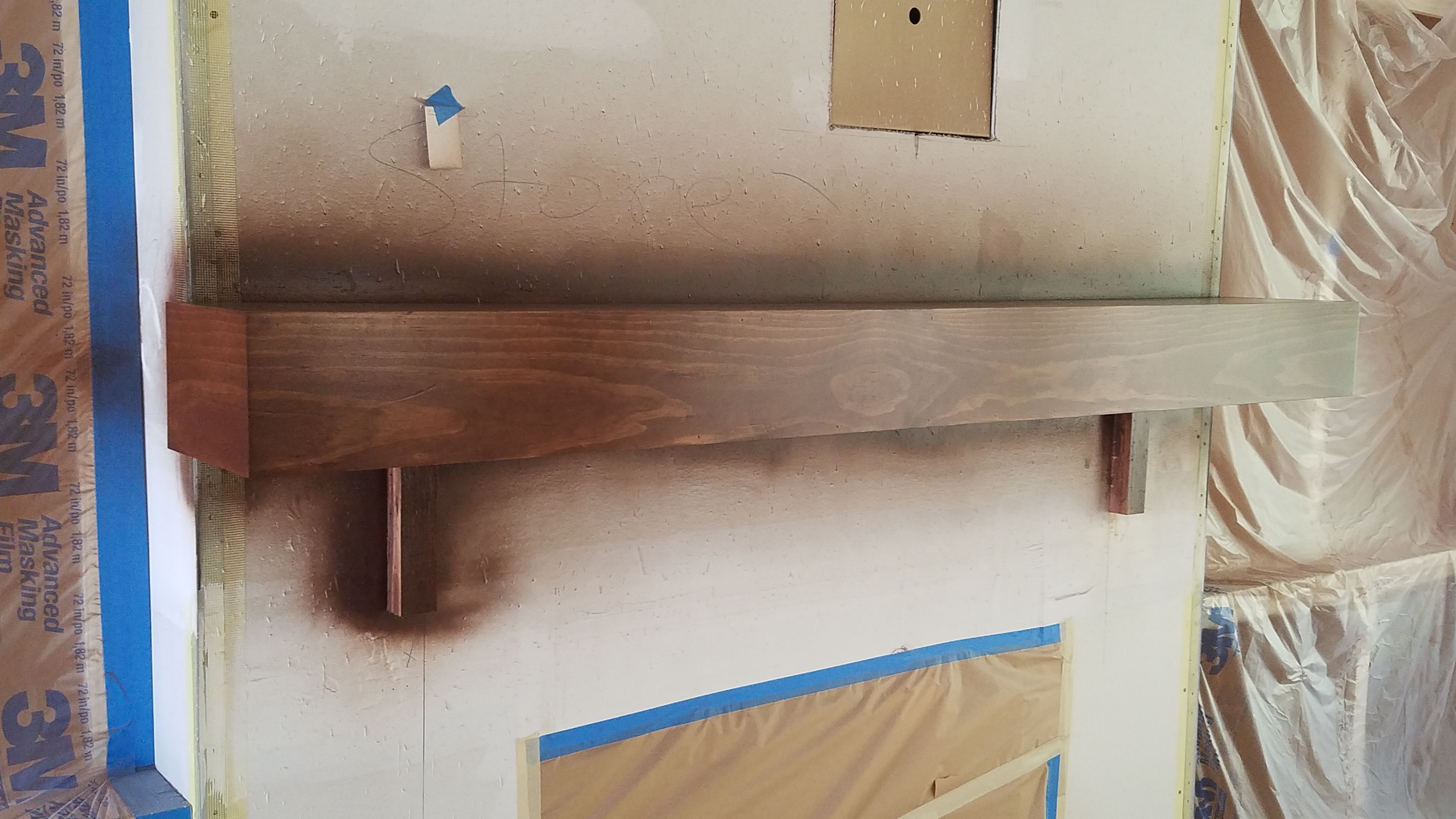 New Construction- Stained mantel