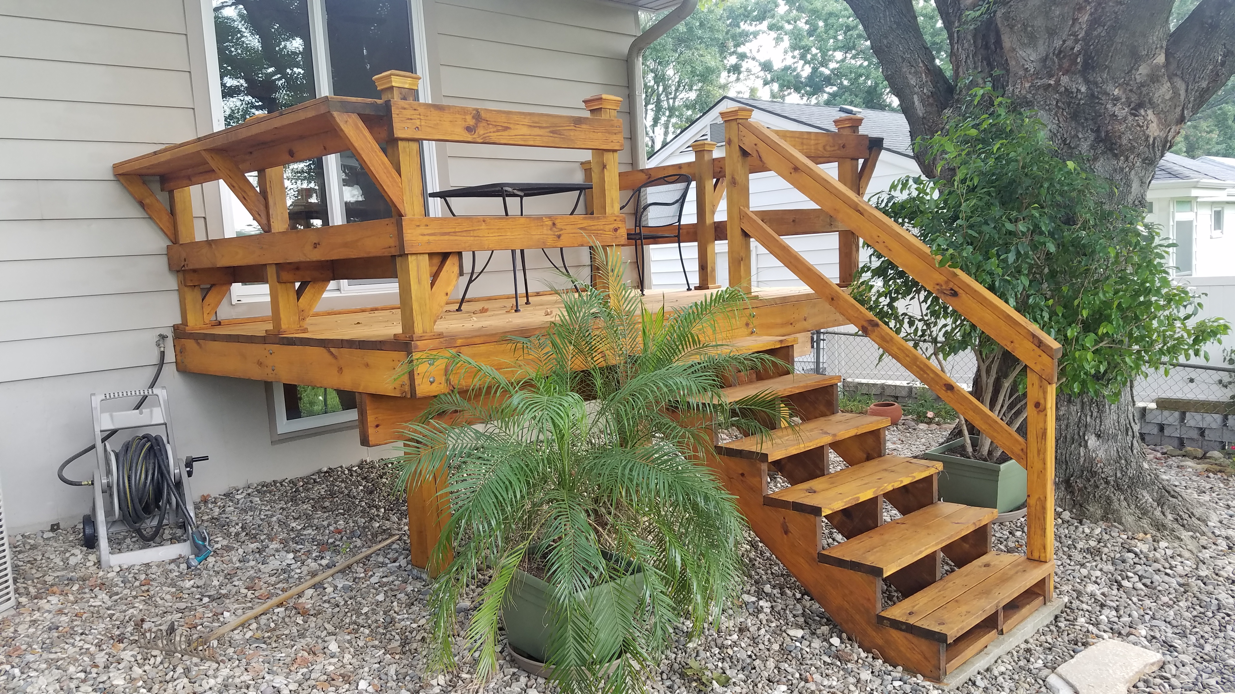 Stained deck