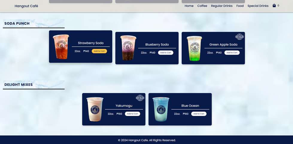 Special Drinks Page