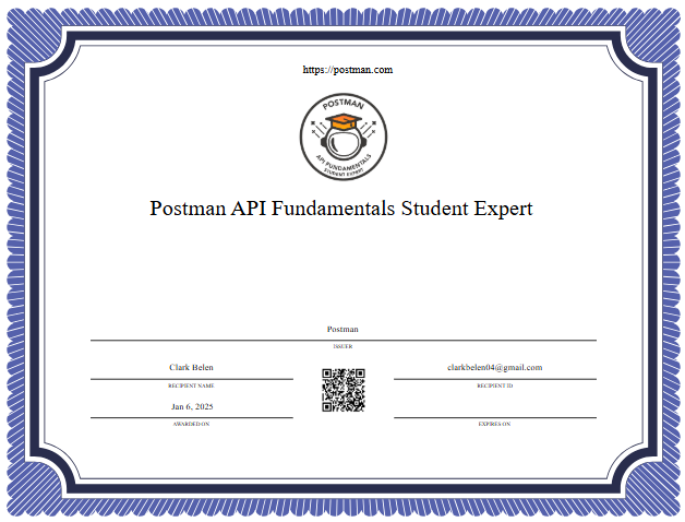 Postman API Fundamentals Student Expert