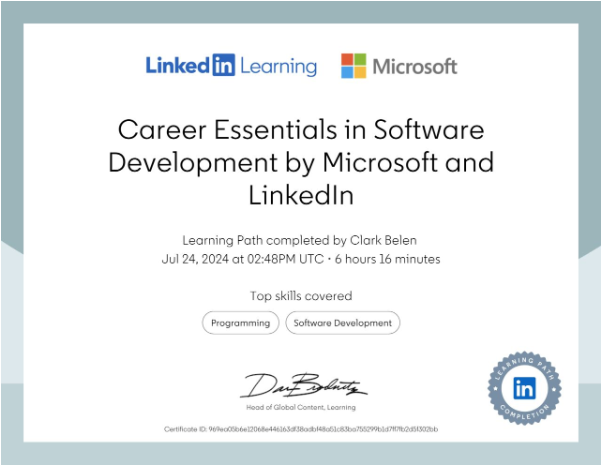 Career Essentials in Software Development by Microsoft and LinkedIn