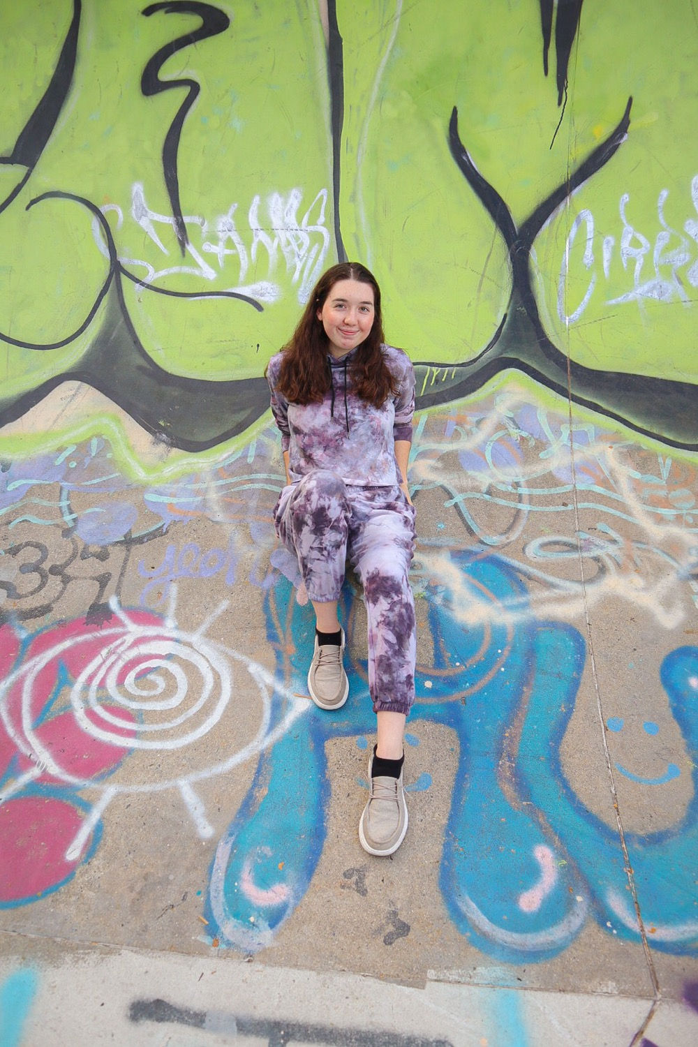Cropped Dark Purple Tie Dye Sweat Set