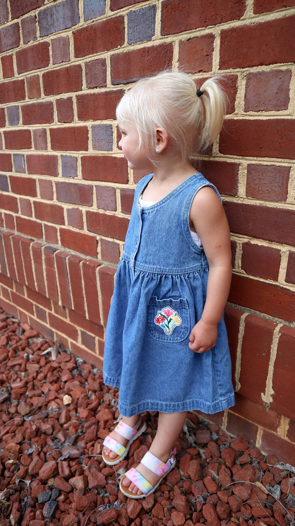 Girl’s Jean Dress with Flowers