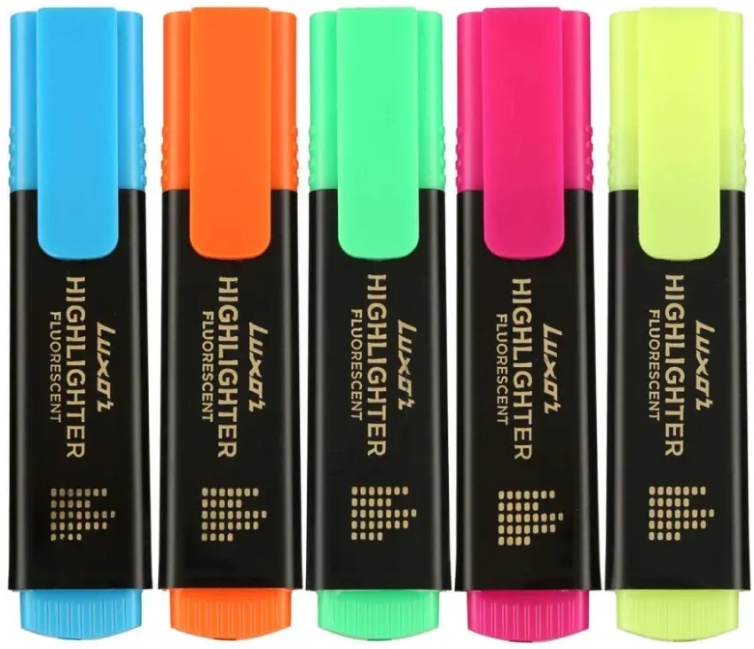 Thumbnail: Luxor Highlighter Fluorescent | Assorted | Set of 5 | Versatile: School, Home