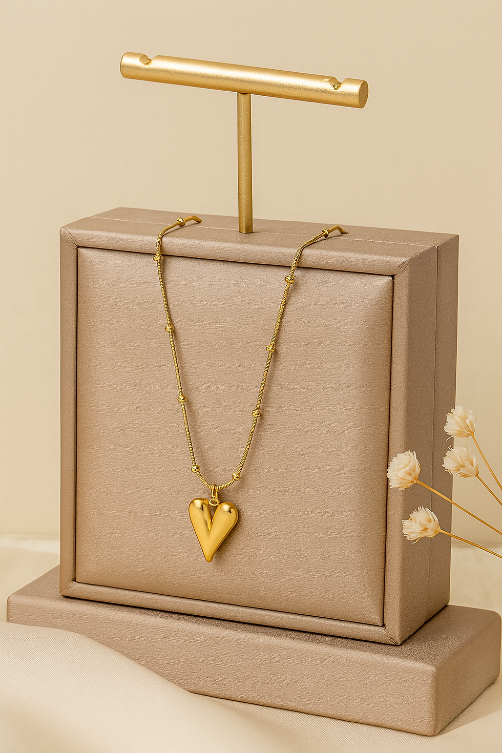 Thumbnail: Golden Heart – The Embrace Pendant Necklace (Gold-Plated | Heart Design)