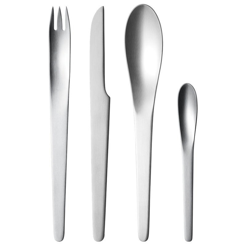 Georg Jensen Arne Jacobsen 4-Piece Flatware Set, Matte Finish