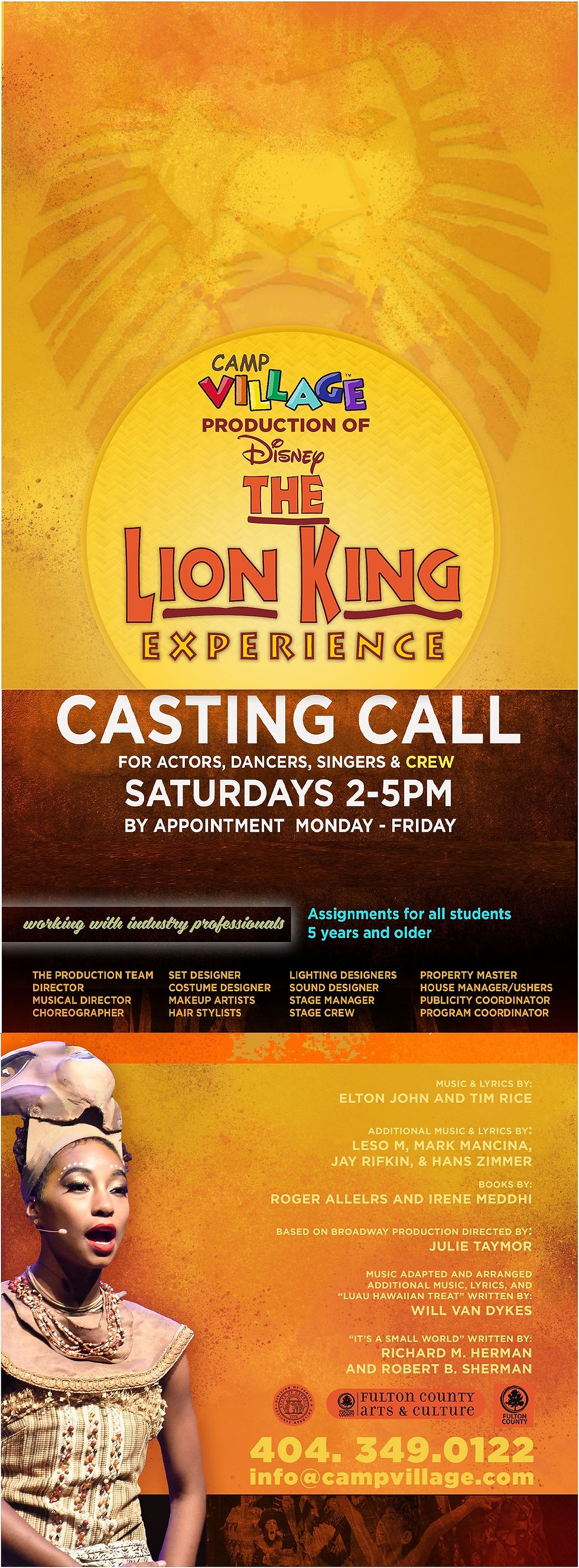 Cast & Crew Calls - Disney's The Lion King Experience
