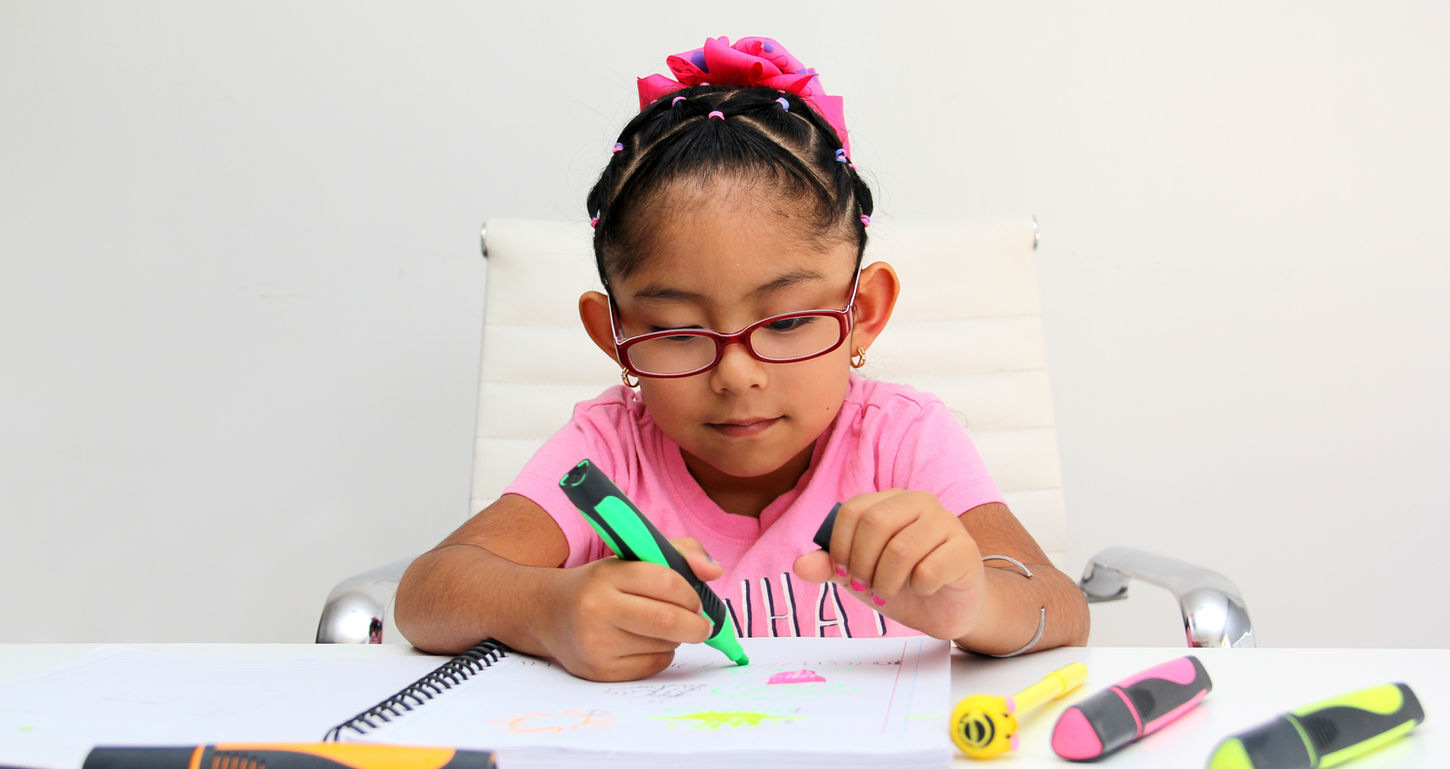 4-year-old brunette Latina girl with autism spectrum disorder ASD like Asperger, Rett and