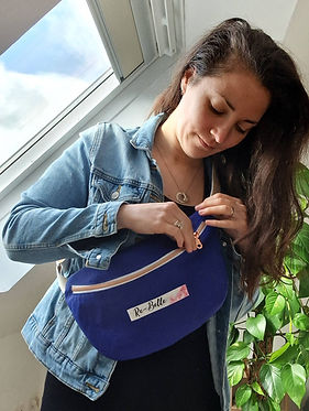 Sacs banane pour femme - coton biologique - Toucan Marin (13).jpg