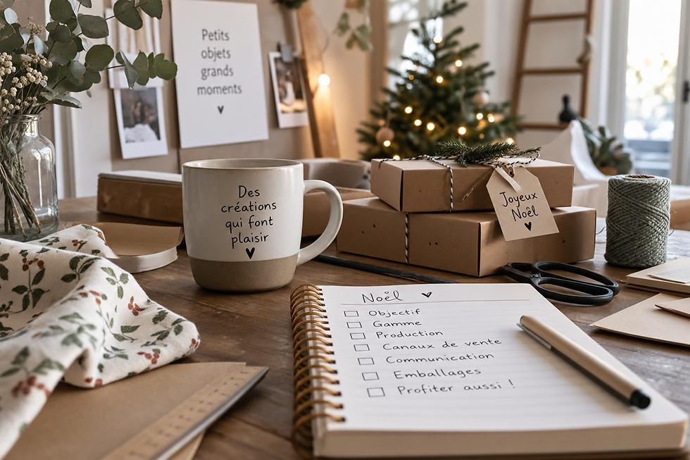 Préparer Noël pour vendre ses créations artisanales