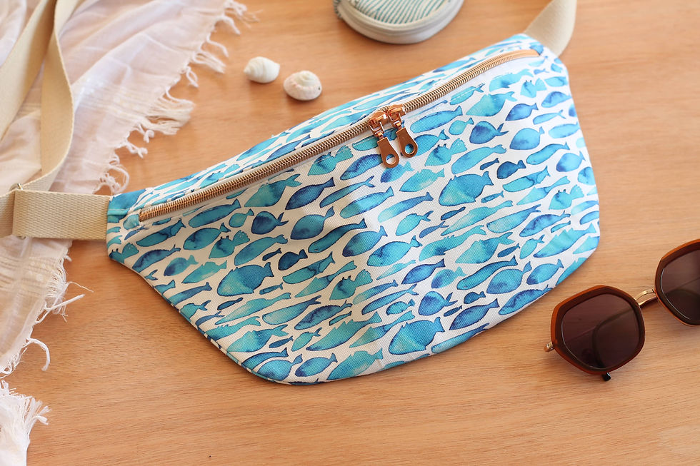 Miniature : Sac banane bandoulière femme, poissons