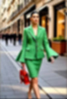 Luxury tweed dress with Jacket suit with the Vivienne Luxury Italian Leather Bag by Vivien Lauren