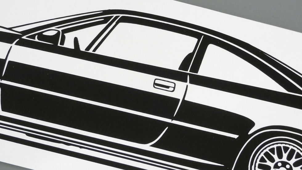 Miniaturbild: Opel Sticker, Opel Calibra V6 Sticker, Opel Calibra Turbo Aufkleber Silhouette schwarz, Opel Calibra side view sticker black