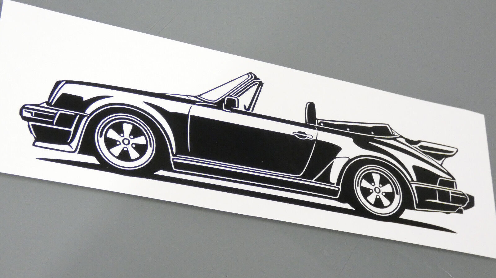 Posrche 911 G Turbo Cabrio Aufkleber Silhouette schwarz, Porsche 930 Sticker schwarz, Porsche 911 side view sticker black
