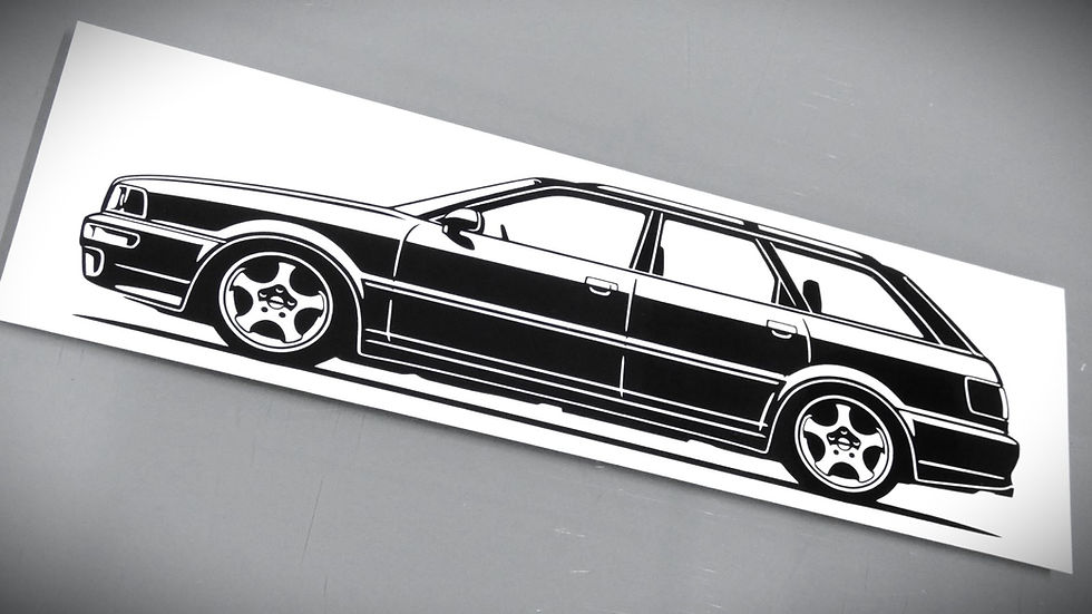 Audi RS2 Avant Aufkleber Silhouette schwarz, Audi RS2 Sticker schwarz, Audi RS2 side view sticker black, Audi 80 sticker