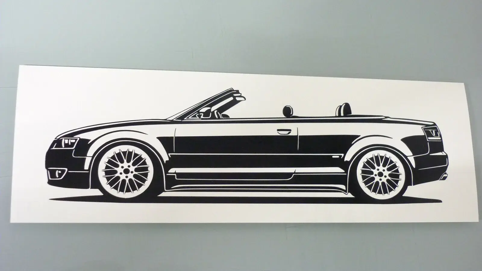 Audi A4 B6 Cabrio Aufkleber Silhouette schwarz, Audi A4 Cabrio Sticker schwarz, Audi A4 B6 side view sticker black