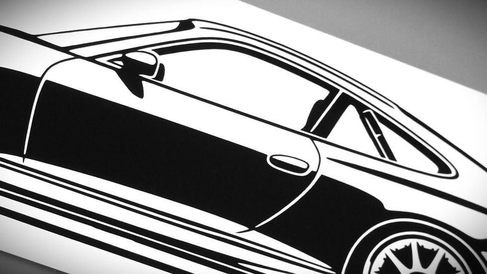 Miniaturbild: Porsche 996 Sticker, Porsche 996 GT3 Sticker Aufkleber Silhouette schwarz, Porsche 996 GT3 side view sticker silhouette black