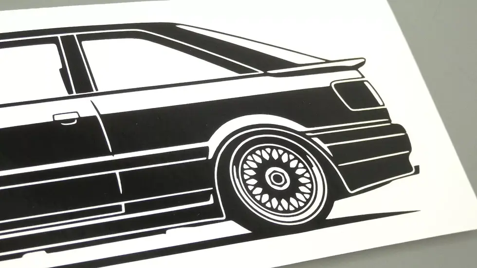 Miniaturbild: Audi Coupe Typ 89 B3 Aufkleber Silhouette schwarz, Audi Coupe 80 90 Sticker Sticker Silhouette schwarz, Audi Coupe side view