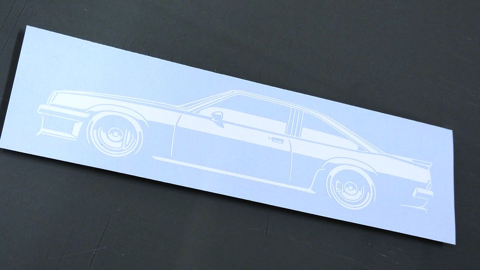 Miniaturbild: Opel Manta B GSI GTE Aufkleber, Opel Manta B GSI Sticker Aufkleber Silhouette Weiß matt, Opel Manta B side view sticker