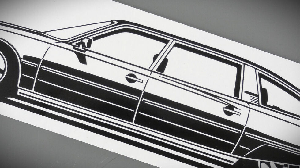 Miniaturbild: Citroen CX Prestige Aufkleber Silhouette schwarz, Citroen CX Sticker Silhouette Seitenansicht schwarz, Citroen CX side view