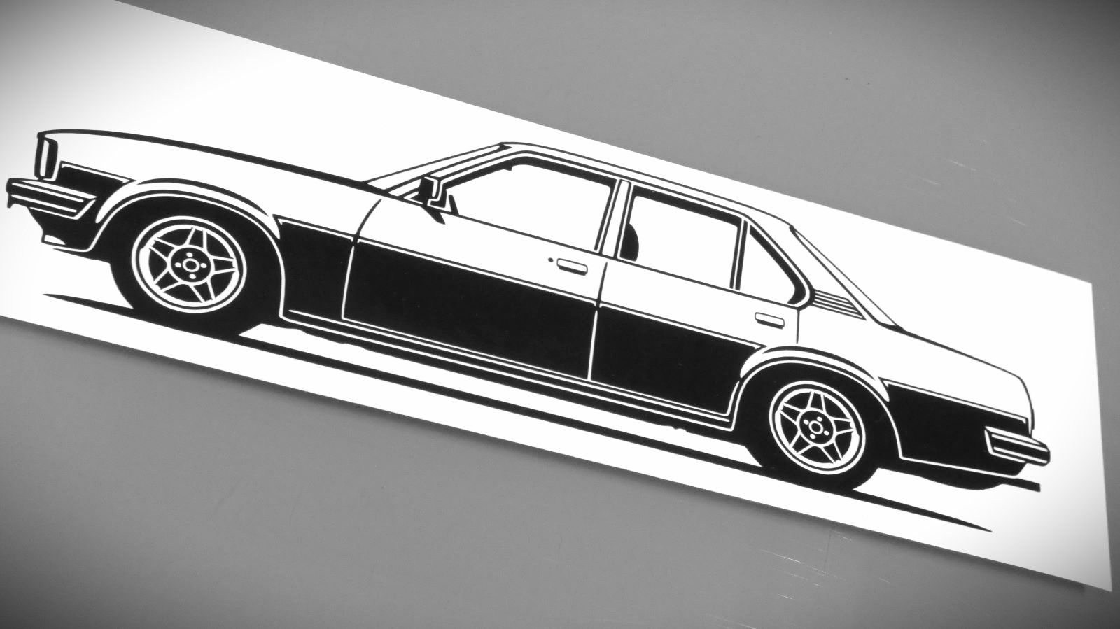 Opel Ascona B Limo Aufkleber Silhouette schwarz, Opel Ascona B Sticker Silhouette schwarz, Opel Ascona B side view