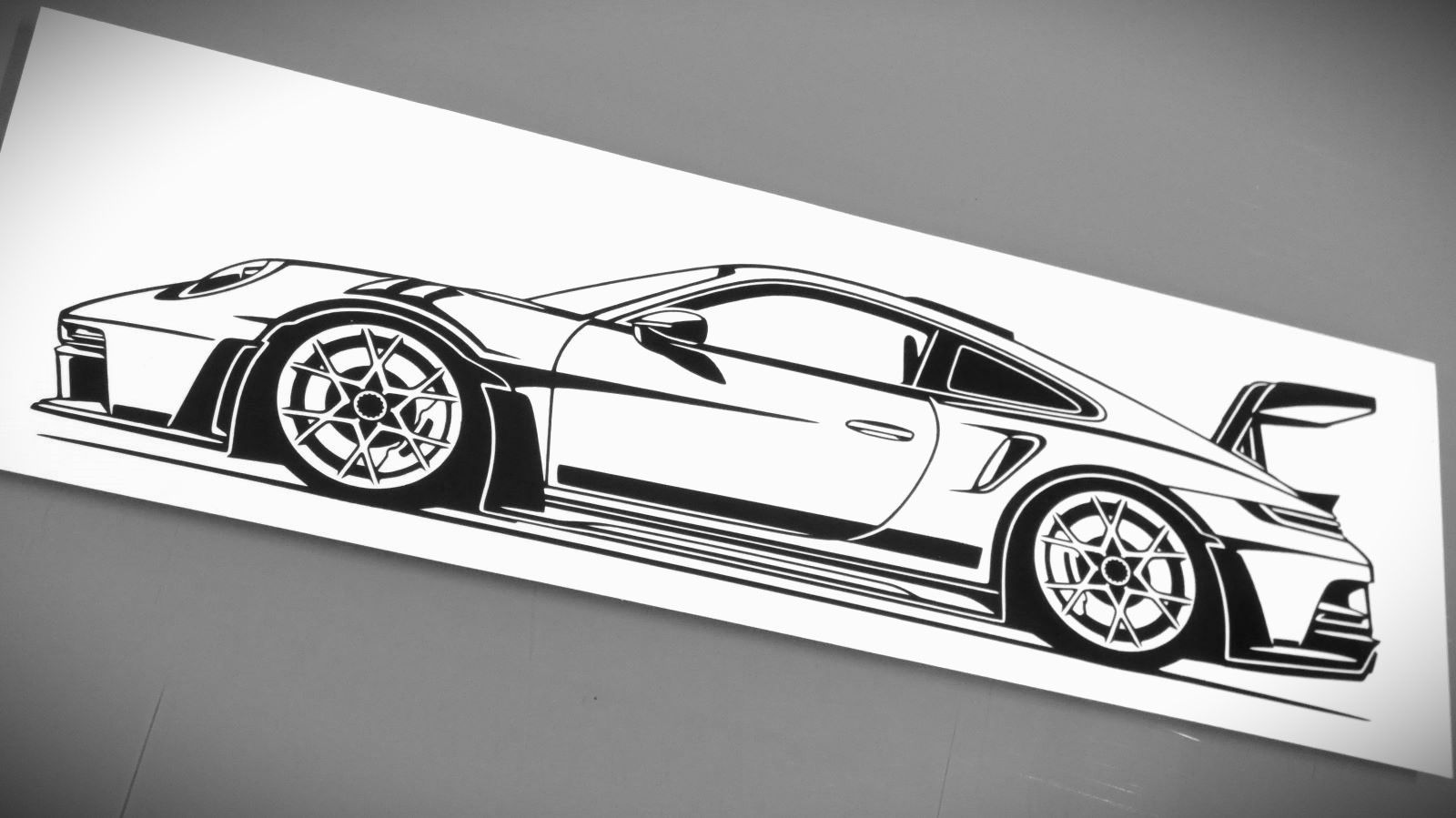 Porsche 992 Sticker, Porsche 911 992.1 GT3RS Sticker Aufkleber Silhouette schwarz, Porsche 992 GT3RS side view sticker black