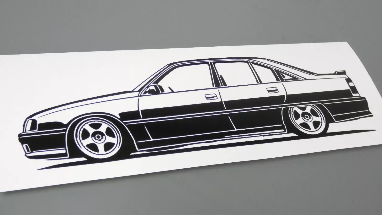 Opel Omega A Sticker, warz, Opel Omega A 3000 Aufkleber Silhouette schwarz, Opel Omega 3000 3.0 24V side view sticker black
