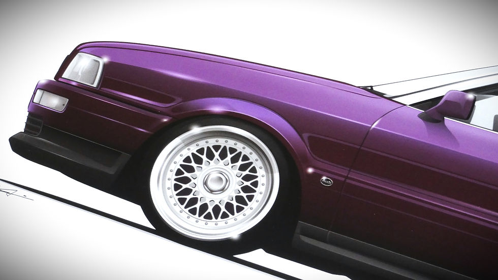 Miniaturbild: Audi 80 Cabrio Kunstdruck Poster im DIN A2 Querformat
